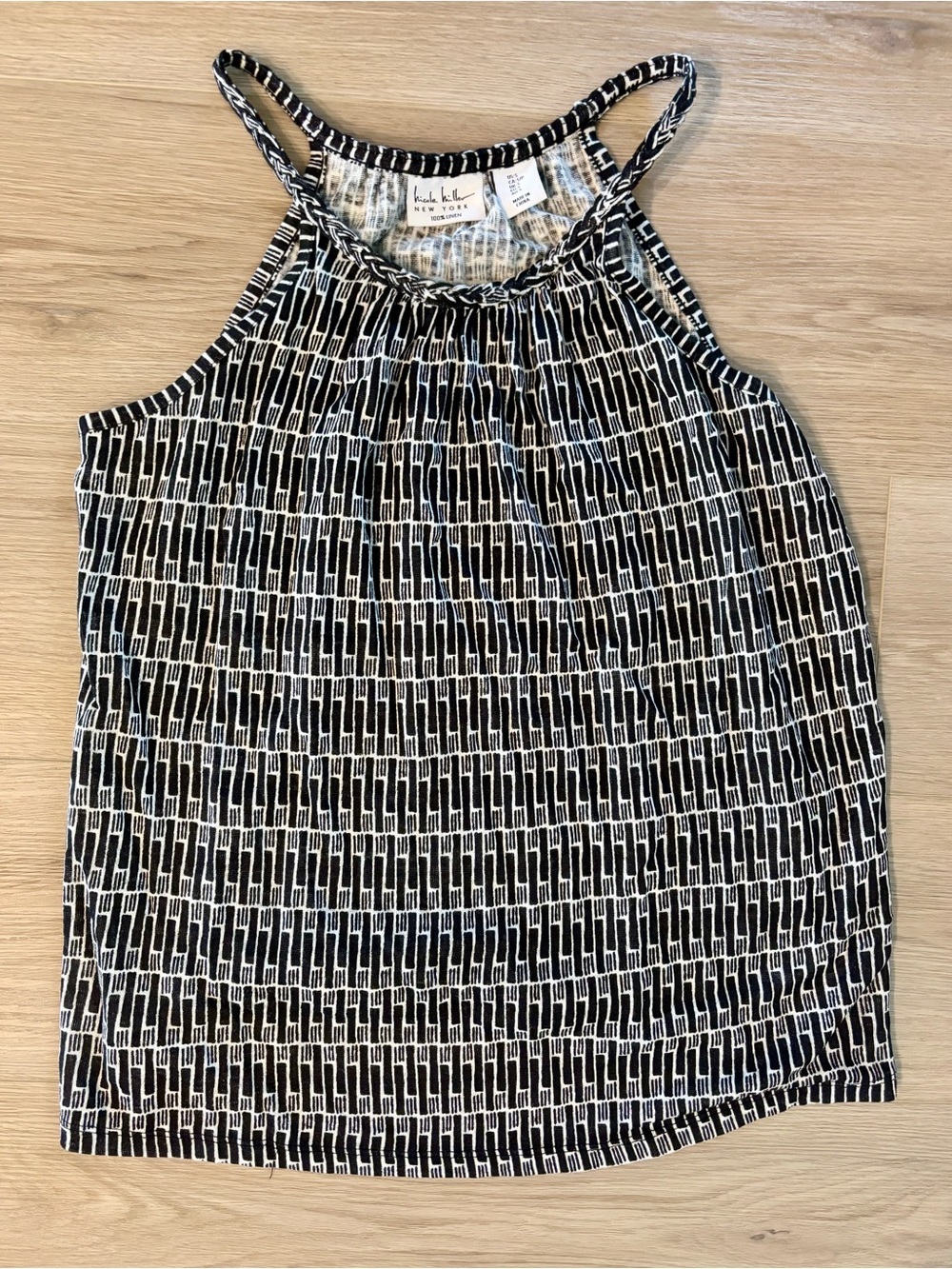Nicole Miller New York Linen Halter Tank Top MSRP $60